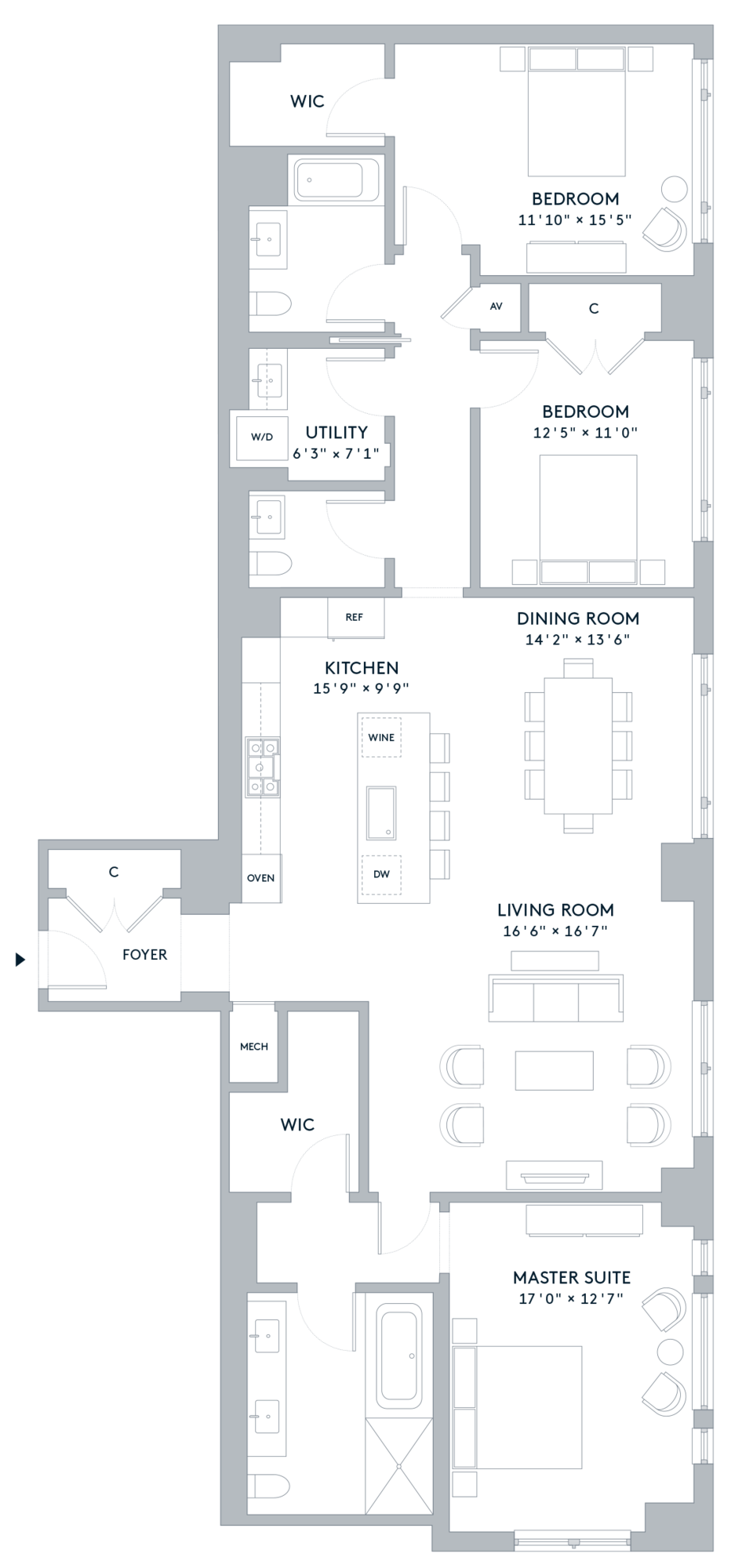 Full screen unformatted one bennett park residence 2 floor plan