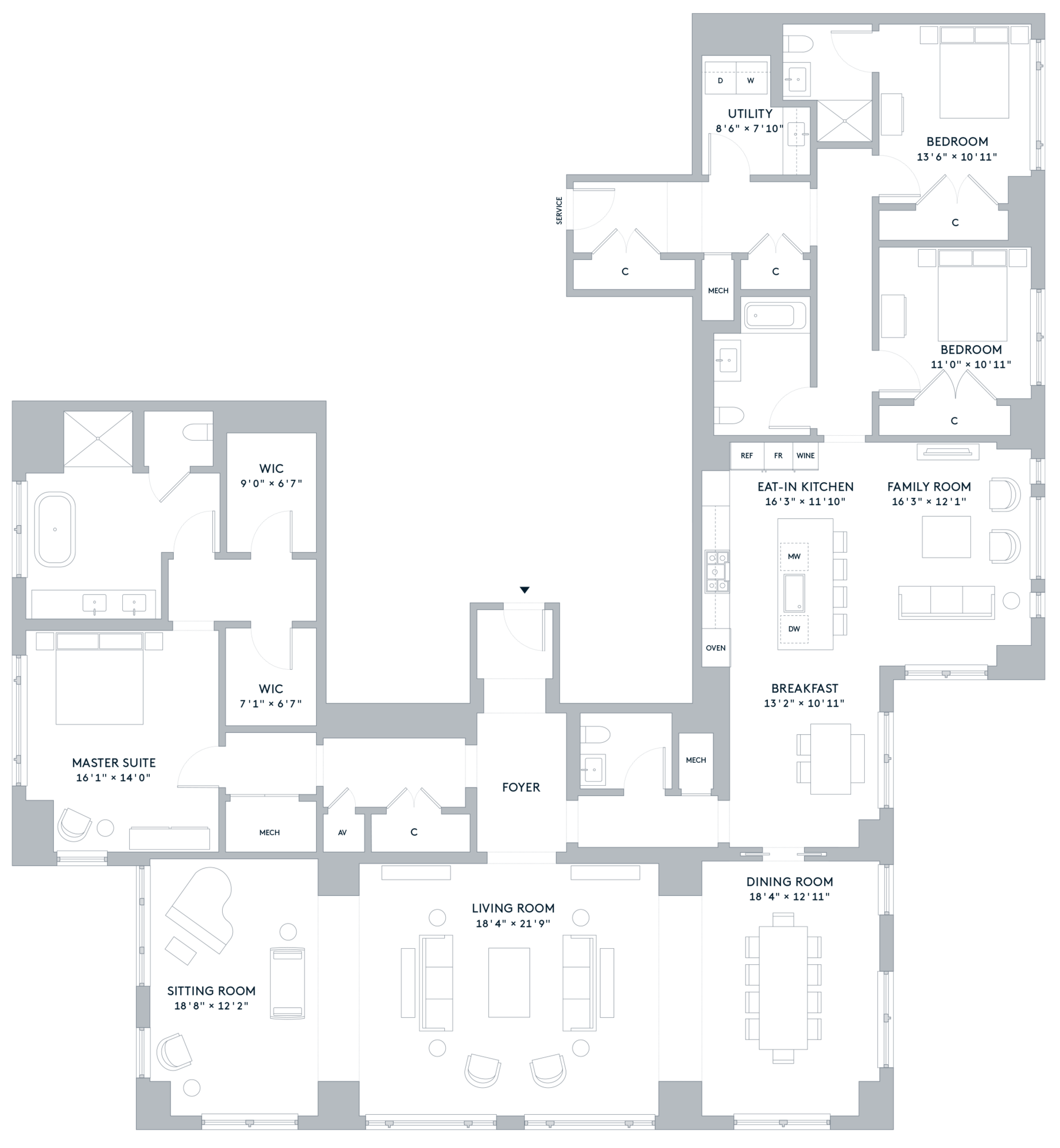 Full screen unformatted one bennett park residence 10 floor plan