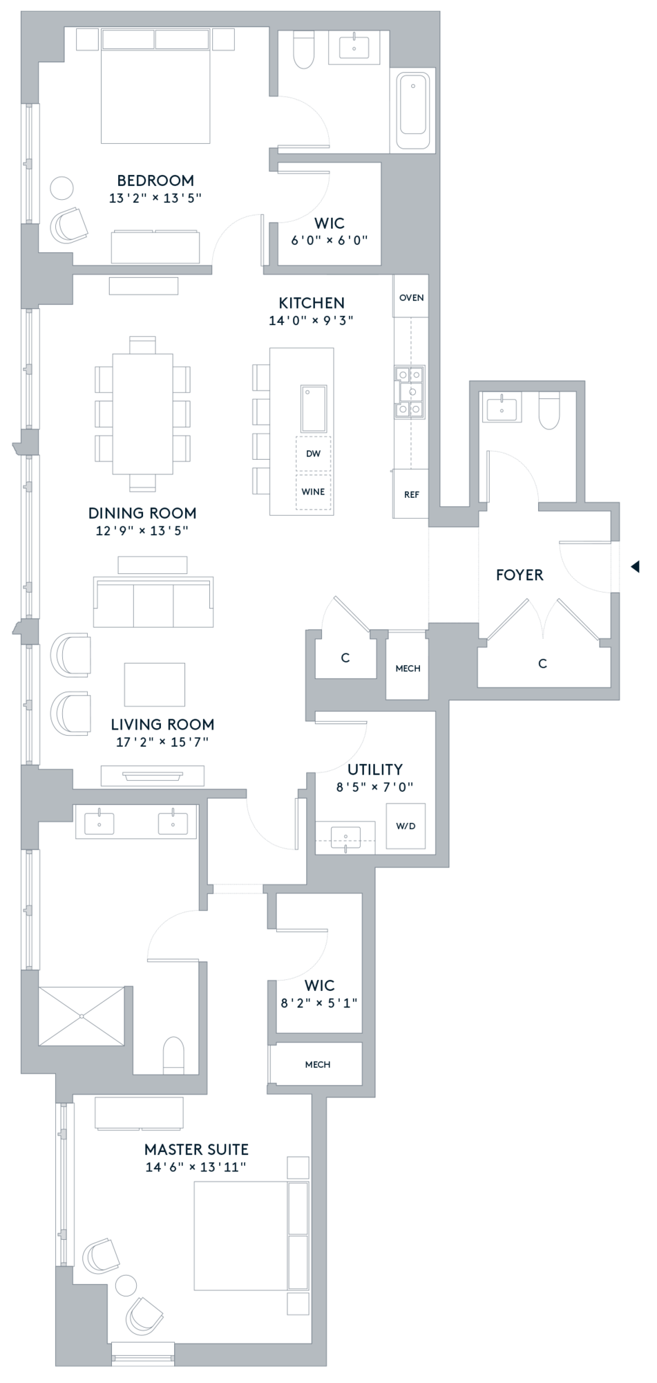 Full screen unformatted one bennett park residence 4108 floor plan