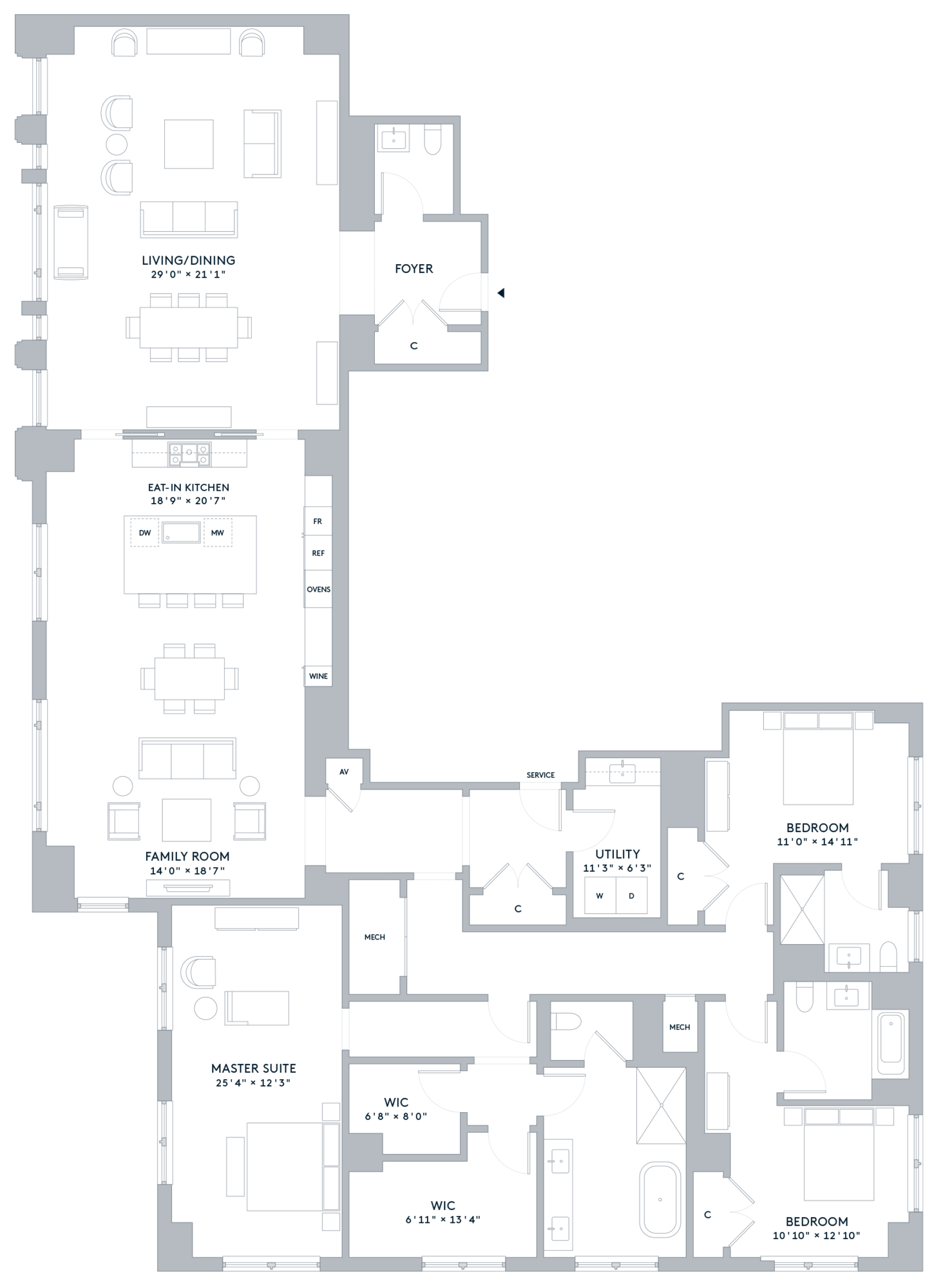 Full screen unformatted one bennett park residence 6 51 54 floor plan